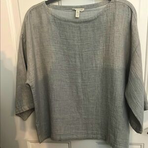 Eileen Fisher Tan 3/4 Sleeve Relaxed Tunic